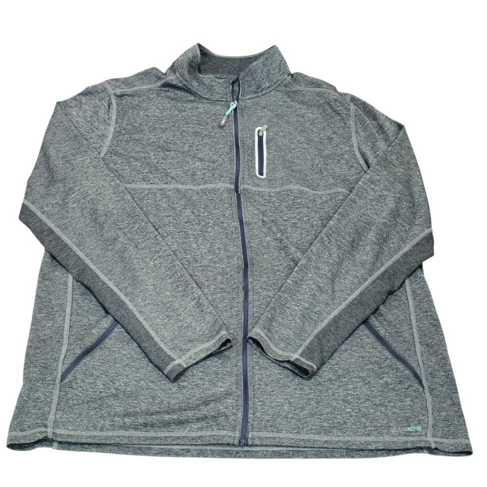 Tommy Bahama Island Zone Performance Jacket Mens XL Gray Full Zip IslandActive